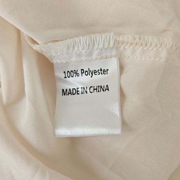 Womens Small Elegant Halter Neck Pleated Tiered Maxi Cream Dress Sleeveless - Picture 12 of 13